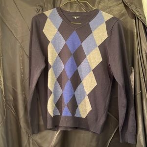 Navy blue Argyle sweater